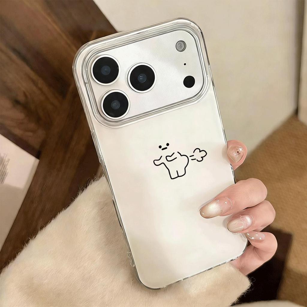 Bút đơn giản nhỏ sữa chó cho 16 trường hợp iPhone 17Air hai lớp trường hợp 14 13 11Pro