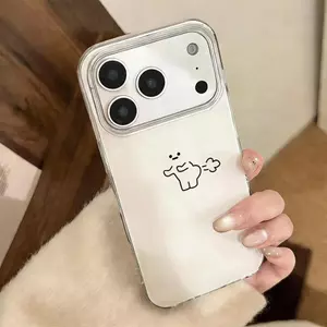 Bút đơn giản nhỏ sữa chó cho 16 trường hợp iPhone 17Air hai lớp trường hợp 14 13 11Pro