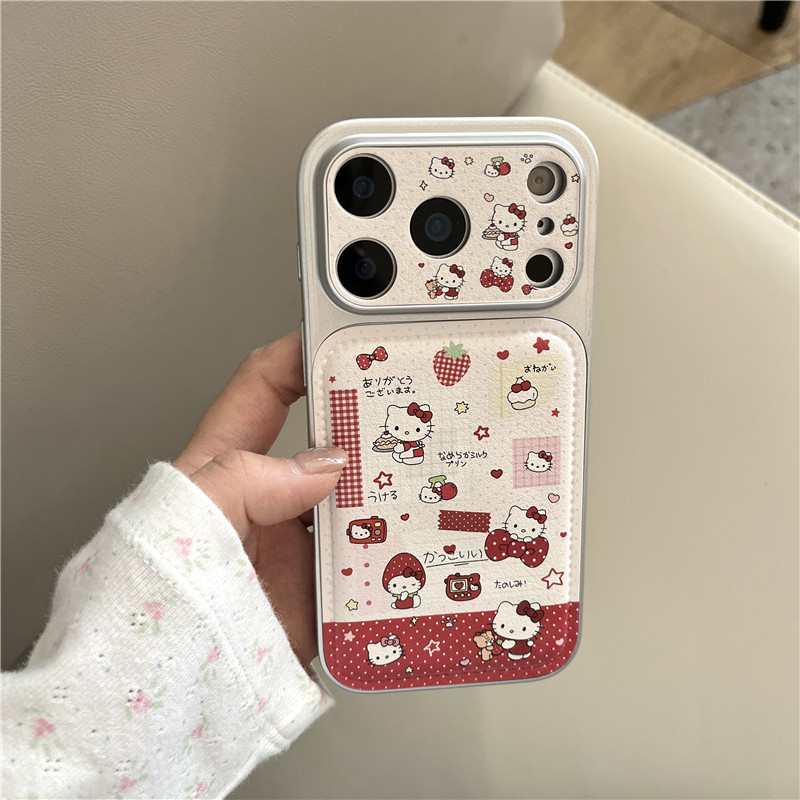 Ốp điện thoại hình mèo dâu tây cho iPhone 17 Pro max 16 Pro max