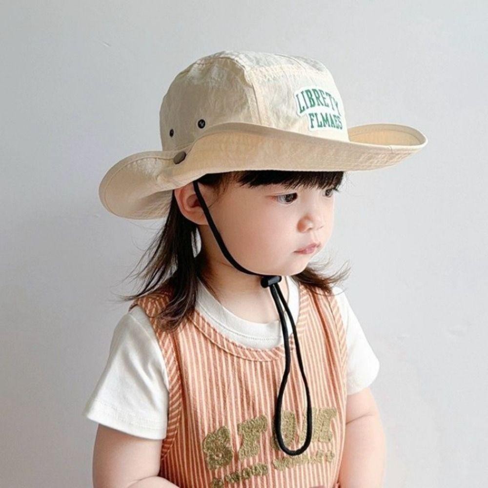 Mũ thêu chữ cái Mũ xô màu kẹo, Mũ chống nắng chống tia cực tím mềm mại nhanh khô Phong cách Hàn Quốc