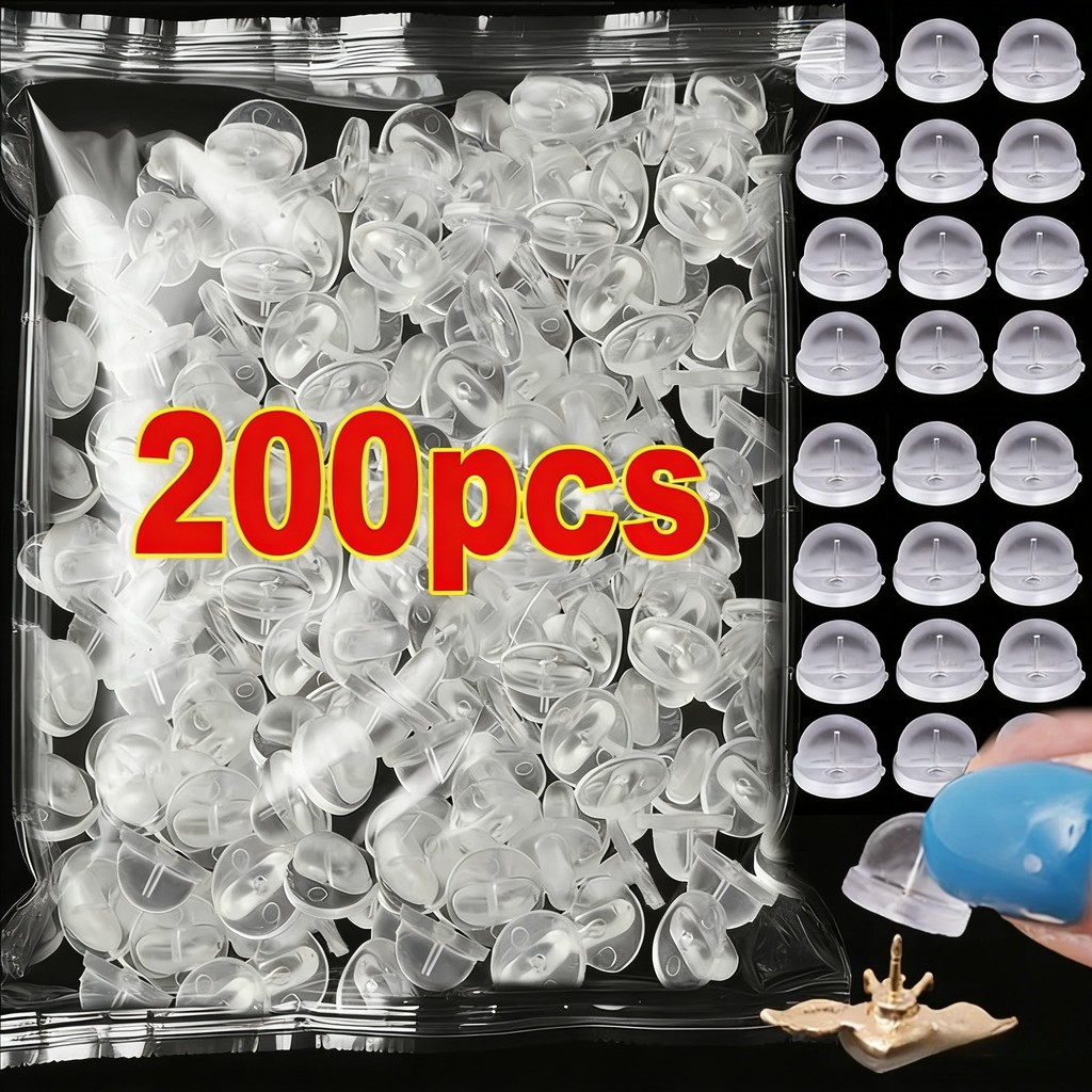 Khóa mũ bướm nhựa trong suốt - Phụ kiện DIY và ghim ve áo