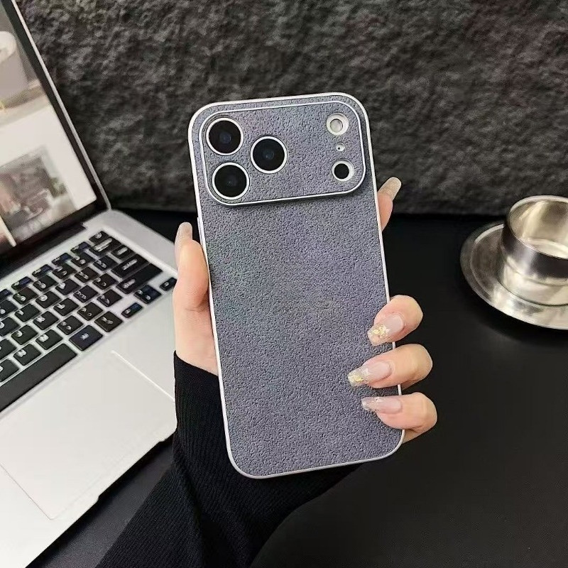 (17 tức thì) Chất liệu kết cấu hố mặt trăng mờ sang trọng Vỏ điện thoại chống sốc Thích hợp cho iPhone 17 16 15 14 13 12 11 Pro Max Plus Ốp lưng