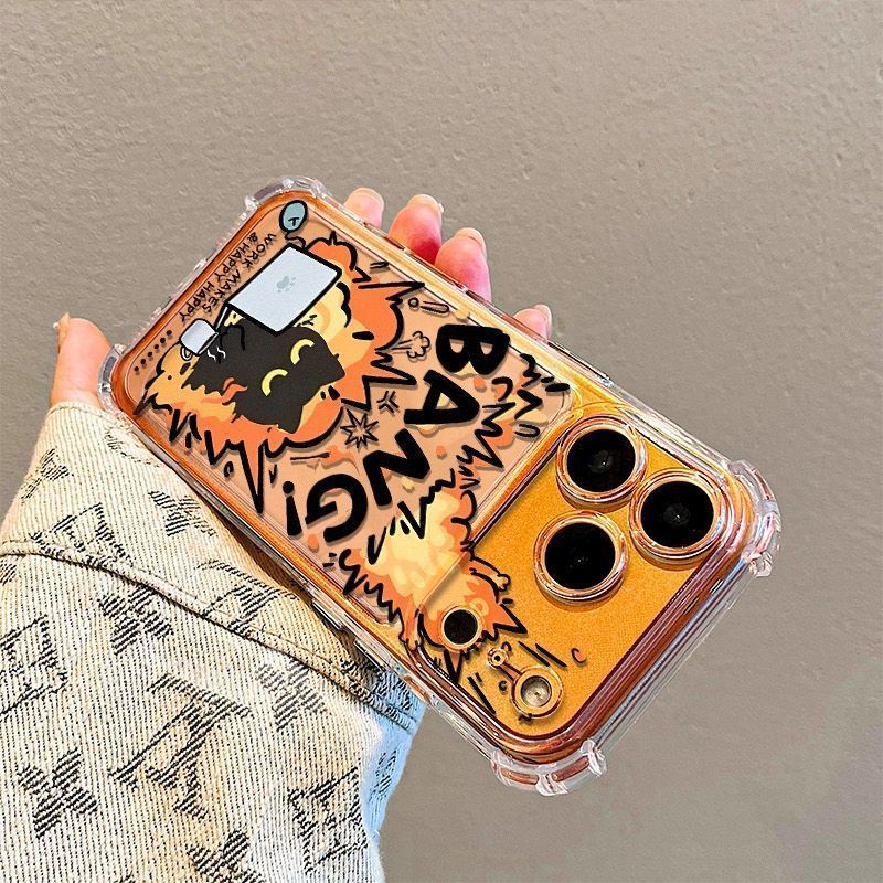 Angry Cat cho 16 trường hợp iPhone 17Air Quad chống ngã 14 13 11Pro