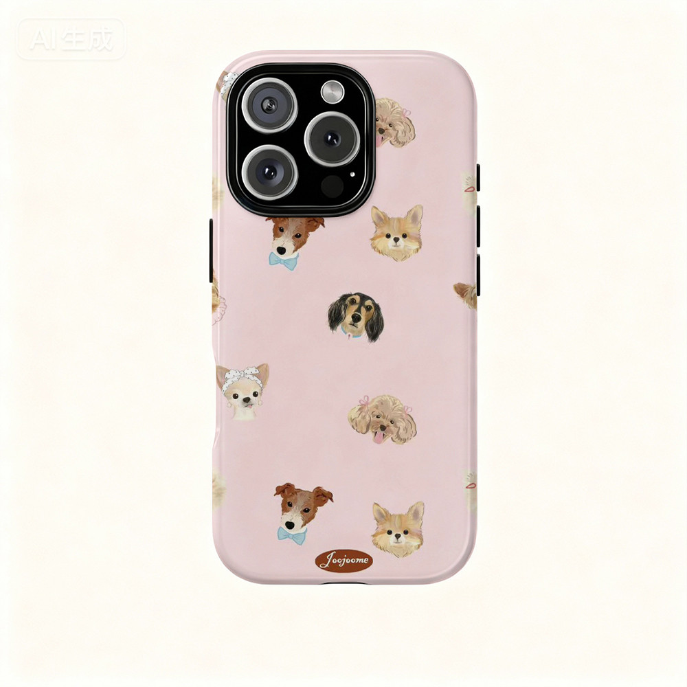 Họa tiết chó con chữa bệnh dễ thương Thích hợp cho iPhone 17Promax 16Pro 15 11 12 13 14 xs XR 17Air Vỏ cứng hai lớp chống sốc J2NT trọn gói