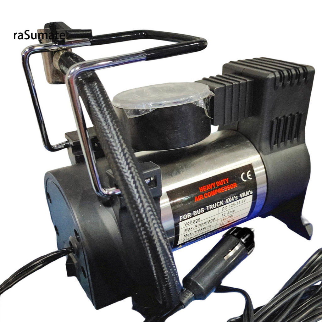 < rasumate > Máy Bơm Hơi Lốp Tiện Lợi Tiếng Ồn Thấp Áp Lực Cao Tự Động Sạc Và Dừng Đa Năng Lốp Nạp Không Khí Xi Lanh Đơn Máy Nén Khí Điện Ô Tô Đa Năng Cho Automo
