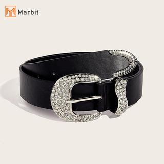 [Mar-T] Thắt lưng thời trang đính đá Y2K dành cho nữ Dây da PU lấp lánh màu trơn hợp thời trang Cao bồi Bò cô gái Quần jean Thắt lưng trang trí