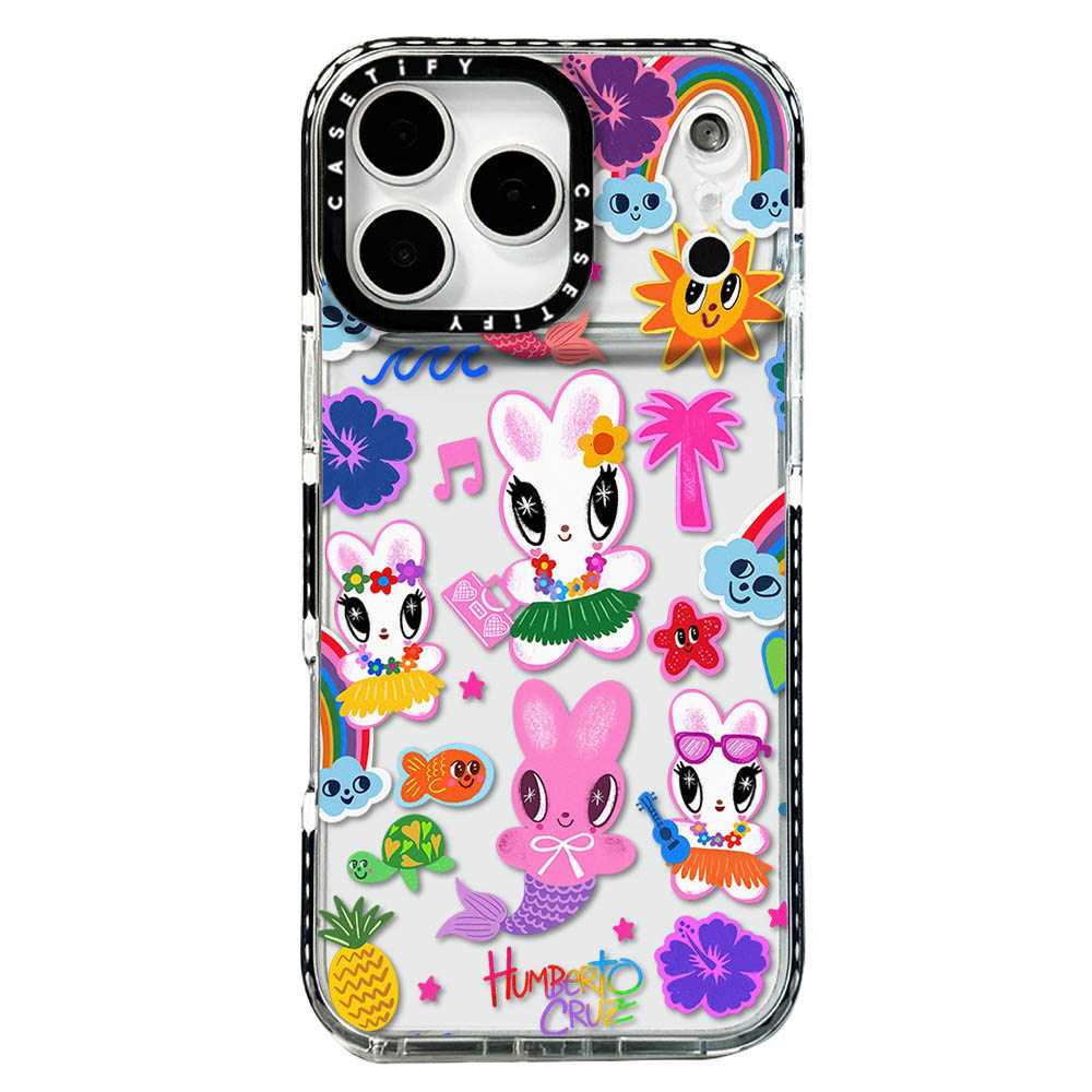 Ốp điện thoại hình thỏ graffiti phù hợp cho IPhone 17 Pro Max 17Air 16 15 14 13 12 11 Vỏ bảo vệ chống sốc