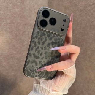 Ốp điện thoại in hình con báo cửa sổ lớn cao cấp cho iPhone17 16 15 14 13 Pro Max bảo vệ camera chống sốc chống rơi mặt sau cứng