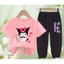 Kuromi Phim Hoạt Hình Bé Gái Hai Mảnh Bộ Áo Tay Ngắn Và Quần Dài Dễ Thương Thường Ngày Mặc Trang Phục