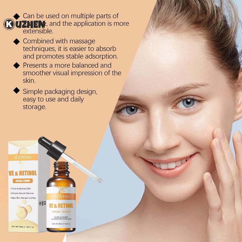 KUZHEN 30ml Retinol và Vitamin E Serum - Cá cóc công thức đặc biệt Dấu hiệu lão hóa sớm Giảm và săn chắc làn da HOT