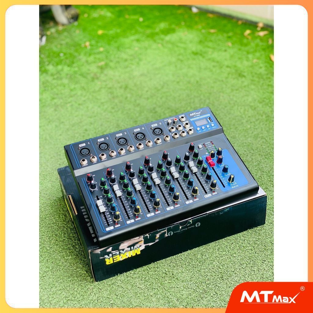 [Tặng Dây] Bàn Trộn âm thanh Mixer MTMax F7 - 7 Kênh Cao Cấp - Có Bluetooth, Chống Hú Tốt