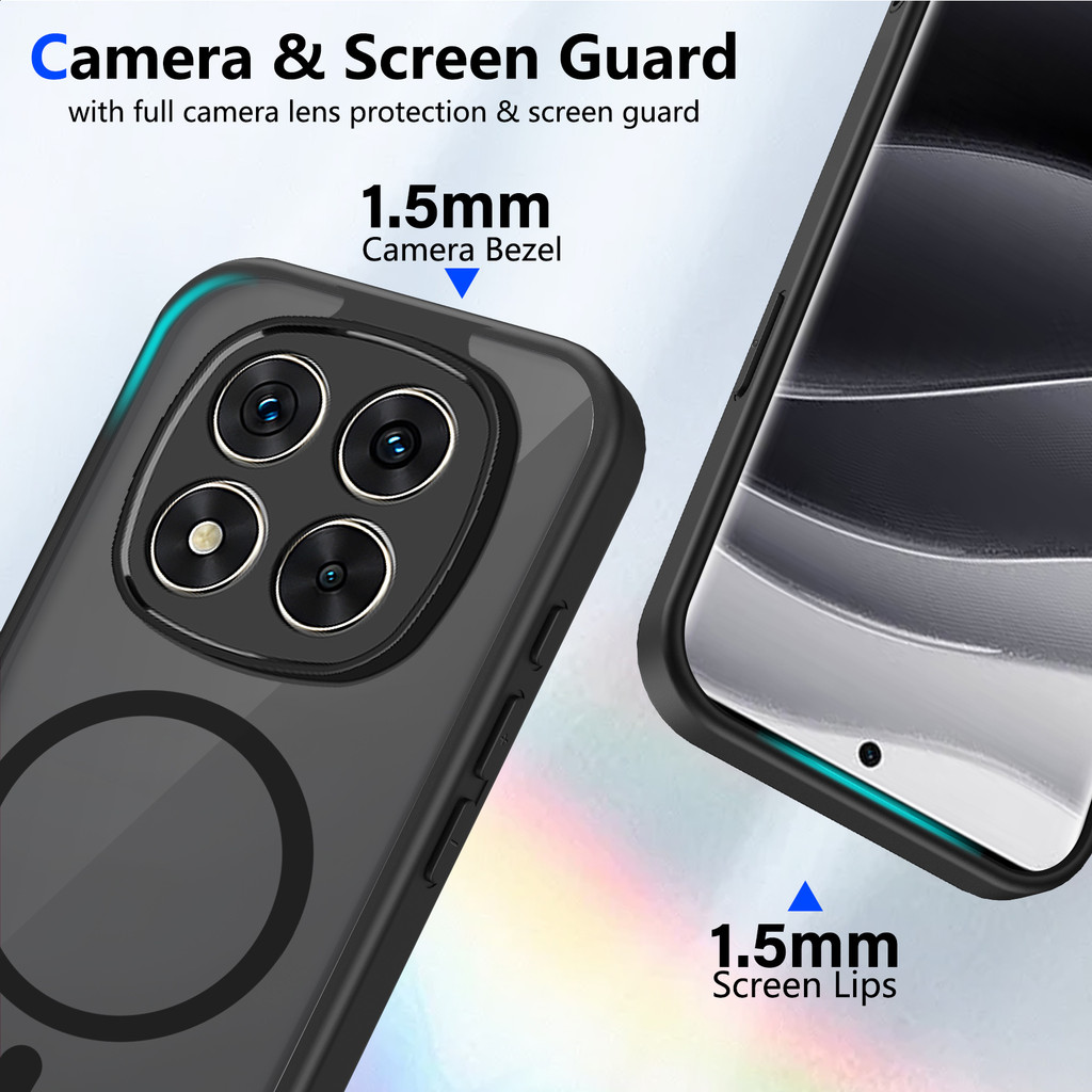 Ốp lưng Xiaomi Poco M8 Pro 5G Vỏ thu hút từ tính màu đen mờ cho Ốp điện thoại Xiaomi Poco M8 5G