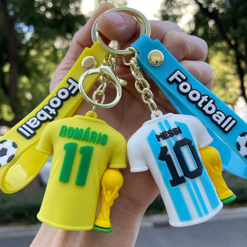 2026 Bóng Đá World Cup Messim Bape Hoạt Hình Jersey Móc Khóa Ba Lô Mặt Dây Chuyền Quà Tặng Nhỏ