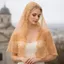 IAPPORTUNIA Khăn trùm đầu cô dâu, Khăn choàng nữ cổ điển hoa, Viền ren thoáng khí Mandira Veil