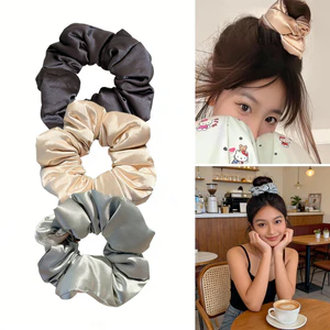 Mềm Mại Xoăn Tóc Scrunchie Co Giãn Dây Buộc Tóc Thời Trang Mũ Cho Hàng Ngày Bun Đuôi Ngựa