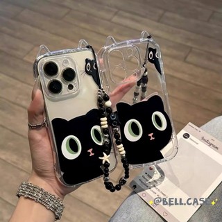 Ốp lưng IPhone 17 16 15 14 13 12 11 Pro Max XRXSMax 78 Plus Dễ thương mèo đen tai điện thoại trường hợp