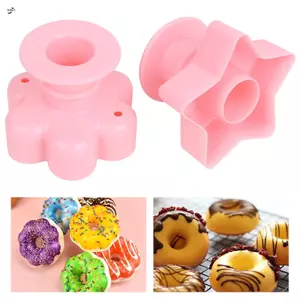 Máy làm bánh rán Cắt nhựa Món tráng miệng Cookie DIY Donut Maker Khuôn thích hợp Dụng cụ làm bánh nhà bếp