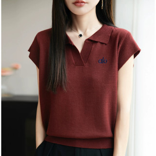 Dệt Kim Ngắn Tay Nữ Mùa Hè Ve Áo Mỏng Phong Cách Hàn Quốc Đi Lại Áo Thun Đơn Giản Top