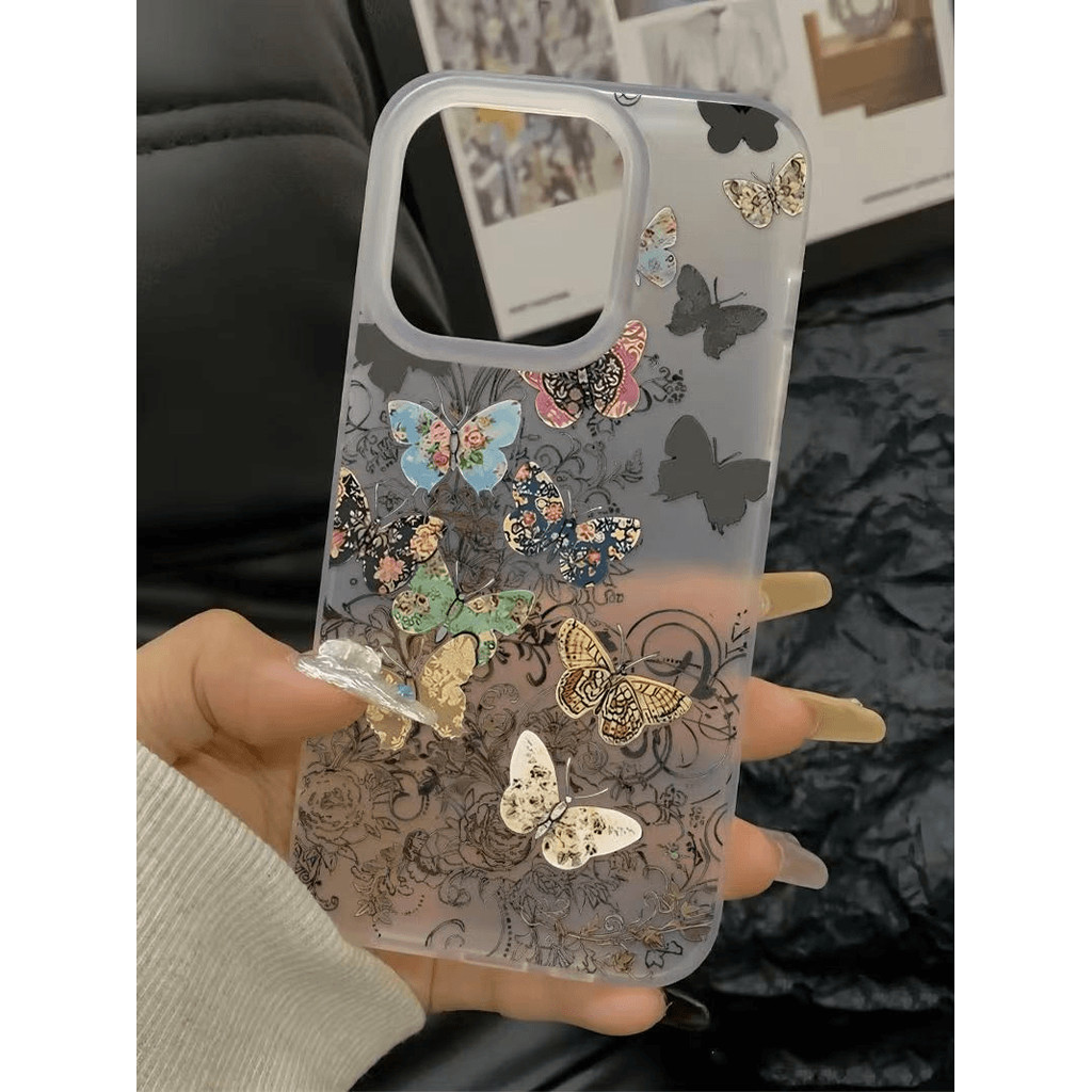 Bướm hoa ins phù hợp với 16 vỏ điện thoại iPhone 17 Air, cảm giác da 14/13/11 Pro