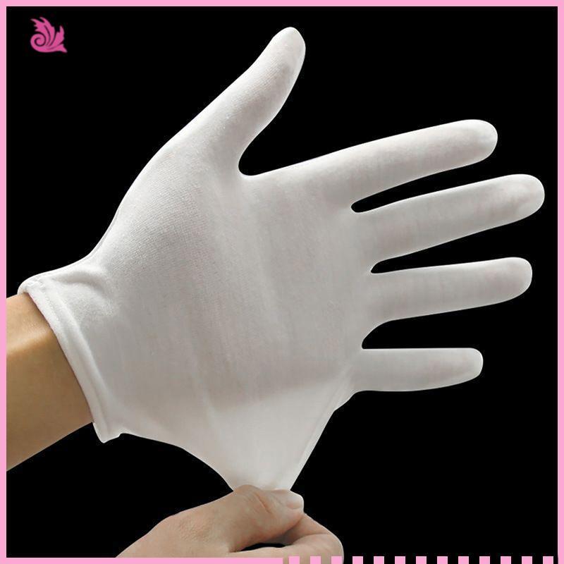 Eshylala 1 Đôi Mới Full Ngón Nam Nữ Nghi Thức Găng Tay Cotton Trắng Bồi Bàn / Lái Xe / Trang Sức / Găng Tay Công Nhân Găng Tay Hấp Thụ Mồ Hôi [MỚI]