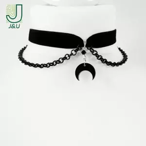 Gothic Nhung Nelace Cho Nữ Thời Trang Mặt Trăng Pagan Trang Sức Gothic Cross Bat Nhện Phù Thủy Trang Sức Nữ Choker