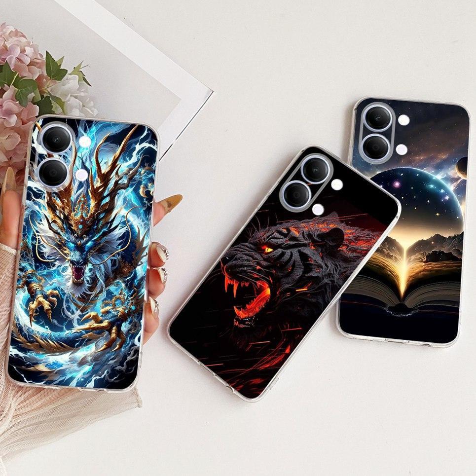 Dành Cho Vivo Y05 Y11D 4G Y21 Y11 5G Ốp lưng Mèo Dễ Thương Rồng Thoáng Mát Thiết Kế Hoạt Hình Ốp Lưng Silicon Mềm Trong Suốt V2553 V2554