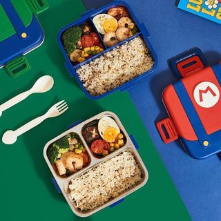 Hộp cơm trưa cách nhiệt bằng thép không gỉ Super Mario cấp thực phẩm 304 Thiết bị ngoại vi hoạt hình có ngăn nắp Hộp cơm trưa di động