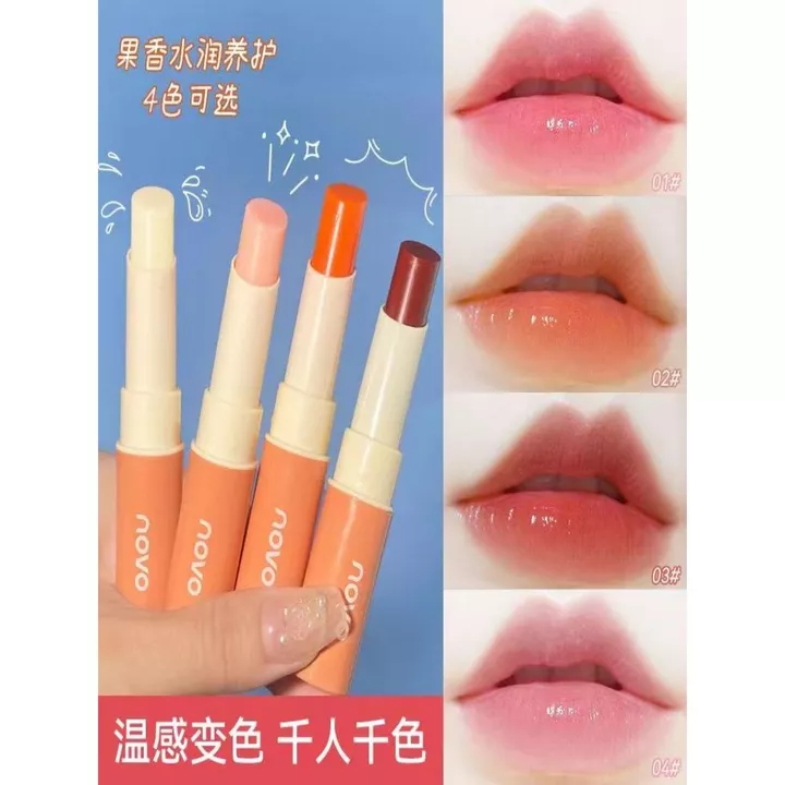Novo Son Môi Đổi Màu Không Dễ Phai Màu Son Bóng Dưỡng Ẩm Lâu Dài Son Môi Dưỡng Ẩm Thay Đổi Nhiệt Độ Phai Màu Lip Lines Sản Phẩm Chính Hãng