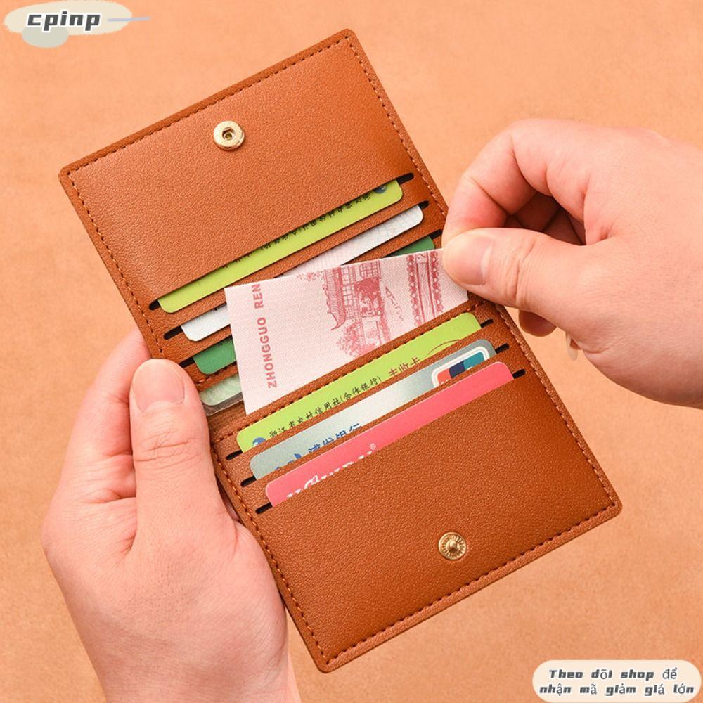 Hộp đựng thẻ CPINCP, Thẻ ID ngân hàng da PU chống từ tính, Túi đựng thẻ tín dụng siêu mỏng và mỏng đơn giản