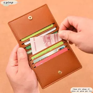 Hộp đựng thẻ CPINCP, Thẻ ID ngân hàng da PU chống từ tính, Túi đựng thẻ tín dụng siêu mỏng và mỏng đơn giản