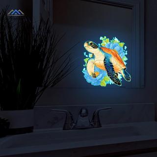 ELBBKG Rùa Biển Vệ Sinh Decal Dán Tường Phát Sáng Trong Bóng Tối Tự Dính Có Thể Tháo Rời Dạ Quang Stier Chống Thấm Nước Trang Trí Phòng Tắm Mới