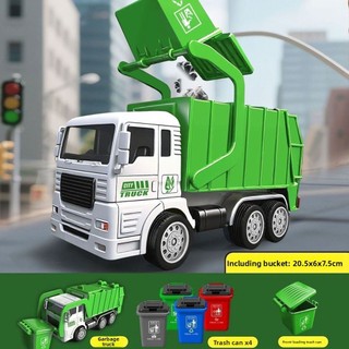 Mô Phỏng Xe Tải Rác Vệ Sinh Thành Phố Kỹ Thuật Xe Tải Phân Loại Rác Bộ Quán Tính Đồ Chơi Trẻ Em Xe Mô Hình Bé Trai