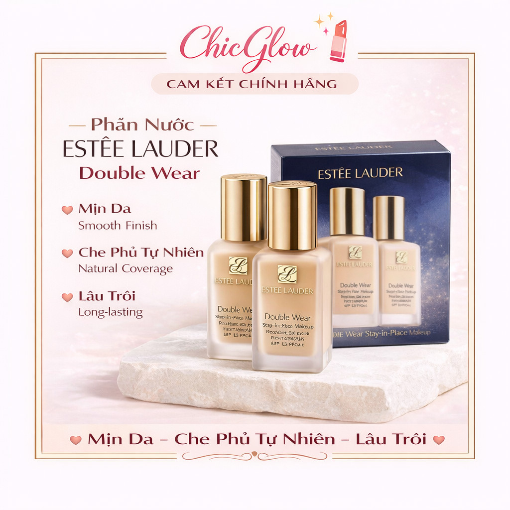 Che Phủ Tự Nhiên, Mịn Da & Lâu Trôi | ESTEE LAUDER Double Wear Foundation 30ml – Chính Hãng, Fullsize