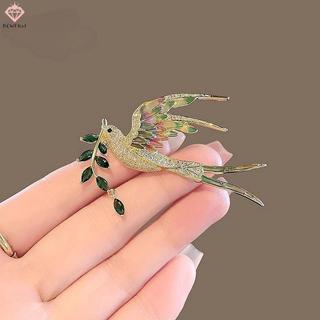 [PCW-T] Trâm Cài Chim Magpie Kim Cương Giả và Pha Lê - Phụ Kiện Quần Áo Elegant, Quà Tặng Perfect