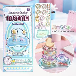 Phong Cách Mới Dập Nổi Miếng Dán Jenga Girl Handmade DIY Đồ Trang Trí Nhỏ 3D Giải Nén Miếng Dán Trang Trí Trẻ Em Giáo Dục Dán
