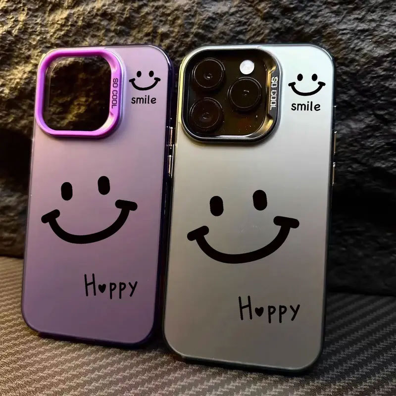 Ốp Mặt Cười Đơn Giản Cho iPhone 11-15 Pro Max Cảm Giác Mịn Màng