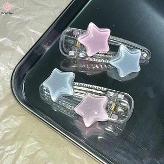 Kẹp Tóc Ngôi Sao Pentagram Màu Xanh Hồng Dễ Thương, Phụ Kiện Tóc Y2K Dành Cho Nữ Sinh Viên