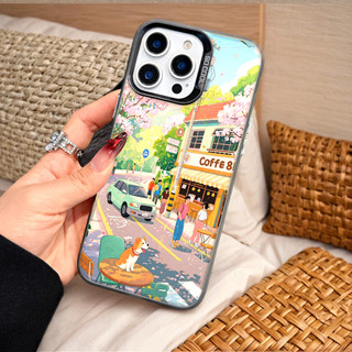 Ốp Lưng Iphone Phim hoạt hình thời trang Cho Iphone 7 xs xr 11 12 13 14 15 16 Pro Max Plus  leisure cafe coffee road