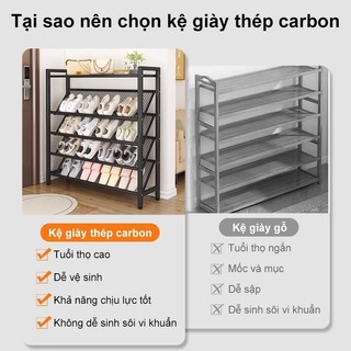 Kệ Đựng Giày Thép Cacbon Nghiêng Tiết Kiệm Không Gian Kệ giày Đa Năng Kệ Đựng Giày Dép Thời Trang Kiểu Mới