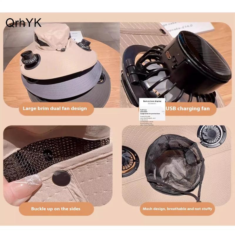 Nhà Máy Thời Trang Mũ Câu Cá Ngoài Trời Có Quạt Sạc USB Năng Lượng Mặt Trời Nam Mũ Làm Mát Che Nắng Mũ Câu Cá Cho Đi Ngoài Trời Đi Bộ Đường Dài Câu Cá QrhYK