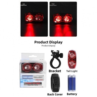 Đèn hậu xe đạp nhiều chế độ flashing, thiết kế gọn nhẹ