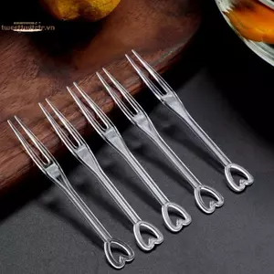 TRTR 150 Chiếc Nĩa Trái Cây Mini Nĩa Nhựa Dùng Một Lần Cho Tiệc BBQ Sti Pis Xiên Bộ Bánh Trái Cây Nĩa Dụng Cụ Nhà Bếp VN