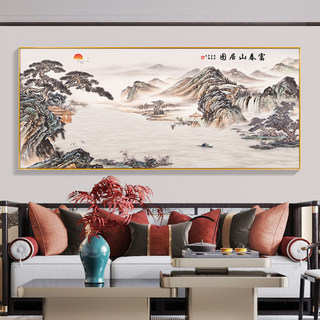 2026 Mới Phong Cách Trung Hoa Chảy Nước Mang Lại Sự Giàu Có Phong Thủy Tranh Canvas Phong Cảnh Nghệ Thuật Treo Tường Cho Văn Phòng Phòng Phòng Khách Với Trang Trí Dòng Thạch Cao Mạ Vàng