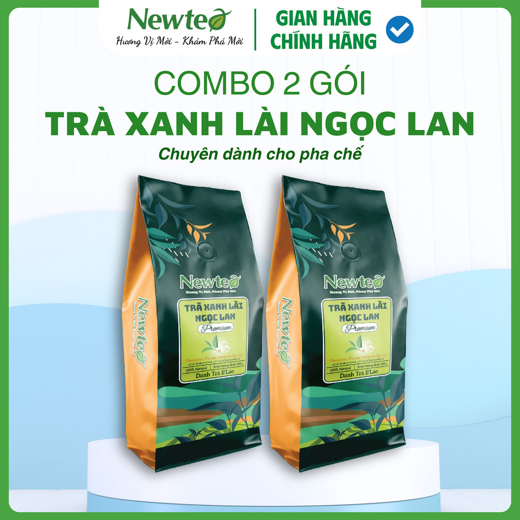 Combo 2 Gói Trà Xanh Lài Ngọc Lan Newtea 1KG Pha Trà Tắc - Hình ảnh thực tế