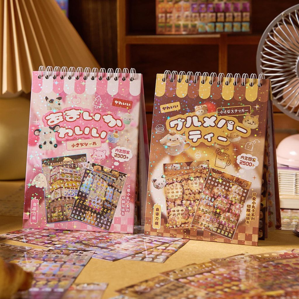 Bộ Sticker Die-Cut Kawaii Retro Showa 2500 Mẫu - Scrapbooking, Decor Sổ Tay DIY Độc Đáo