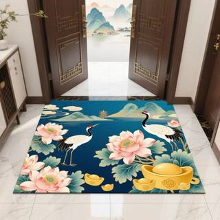 Thảm trải sàn pha lê sen Zen quỳ gối, thảm thiền cho phòng ngủ, phòng khách gia đình, kiểu vuông Trung Quốc, ba chiều