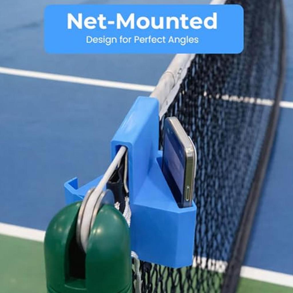 Lưới điện thoại gắn hàng rào hai mặt cho tennis và pickleball, tiện lợi ghi hình và phát trực tuyến