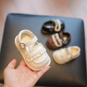 Giày búp bê cho bé gái da PU bèo ren xinh xắn - Giày bệt công chúa điệu đà cho bé tập đi 2601 Chip & mom