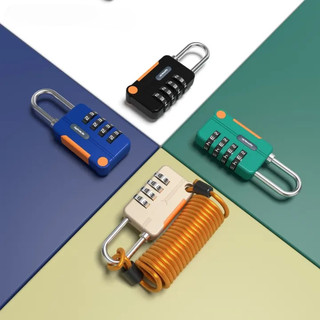 Khóa mật mã dây cáp thép 4 số dây lò xo tiện du lịch, Ổ khóa mật khẩu, Dây lò xo, 4 số, Dây cáp thép, Chống trộm