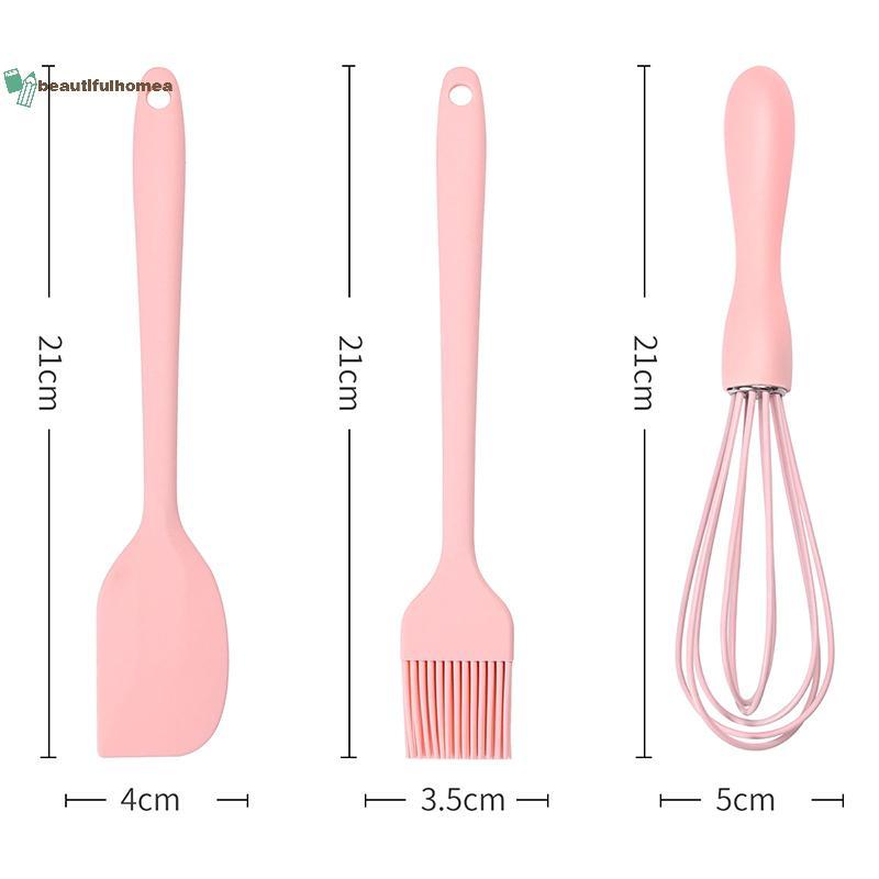 BeautifulHomeA 3 Cái / bộ Bộ Nướng Bánh Silicon Kem Thìa Cạp Nhà Bếp Hộ Gia Đình Đánh Trứng Thịt Nướng Dầu Bàn Chải Tiện Ích Đồ Dùng Nhà Bếp VN